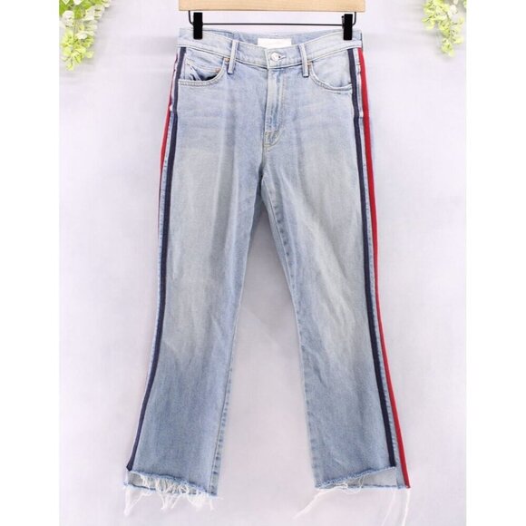 Mother Superior Womens The Insider Crop Step Fray Thanks Again Racer Red/Blue 25 - Picture 1 of 10